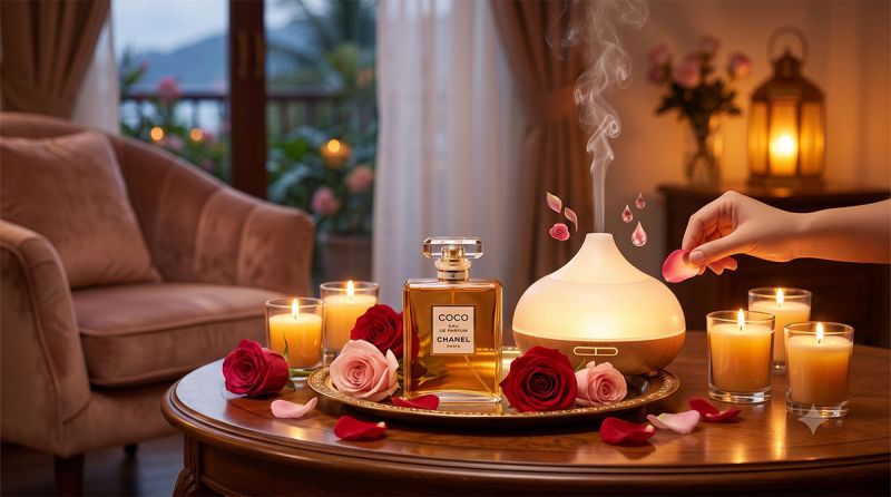 Hướng dẫn mix hương Chanel CoCo và Hương Hoa Hồng tạo không gian lãng mạn