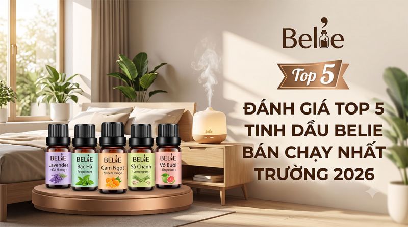 Đánh giá Top 5 dòng tinh dầu xông phòng Belie bán chạy nhất thị trường 2026